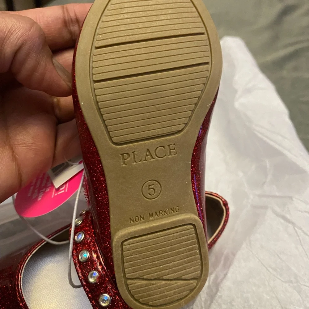 The Children's Place Red Dress Shoes with Glitter Finish